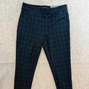 NWT Talbot's Skinny Ankle Tartan Plaid Pants Medium Petite Stretch Pull On